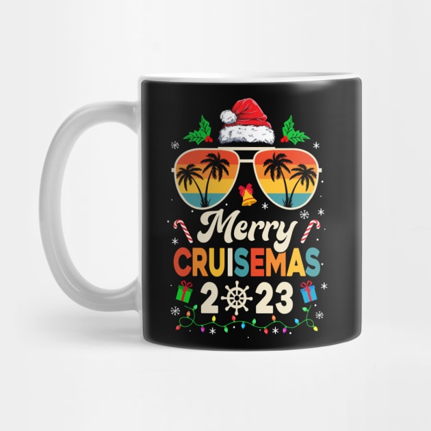 Merry Cruisemas 2023 Christmas Santa Reindeer Cruise Retro by James Green